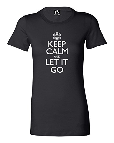 Medium Black Juniors Keep Calm And Let It Go T-Shirt