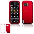 Nokia XpressMusic 5800 Cell Phone Red Rubber Feel Protective Case Faceplate Cover