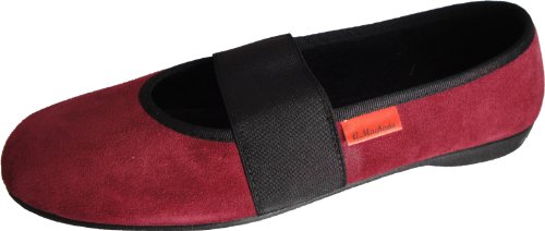 Andres Machado Women's BURGUNDY Bordeaux Leather Ballerinas Big Size Shoes