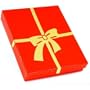 Red Gold Bow Cotton Jewelry Necklace Gift Box 6 1/8"