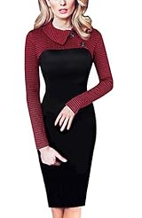 Colorblocking Cotton/Polyester/Spandex Long Sleeves Checkered Print Empire   Waistline Midi Dress 