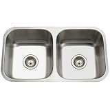 Houzer STD-2100 Easton 31-1/4-by-17-3/4-Inch 50/50 Double Bowl Undermount Stainless Steel Kitchen Sink
