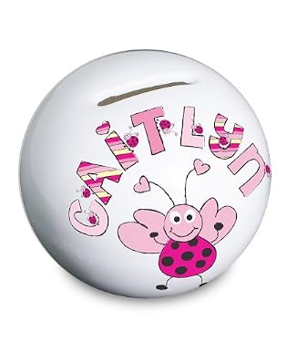 personalised girls ladybird moneybox