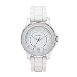 Fossil Ceramic Silicone Strap White Dial Women's watch #CE1034