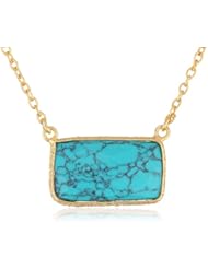 Argento Vivo Gold-Tone Rectangle Turquoise Necklace, 18"