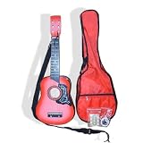 Pink Acoustic Toy Guitar for Kids with Carrying Bag and Accessories & DirectlyCheap(TM) Translucent Blue Medium Guitar Pick