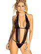 SeXy Teddy Black Bodysuit with Fringe Overlay Unique