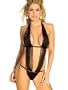 SeXy Teddy Black Bodysuit with Fringe Overlay Unique