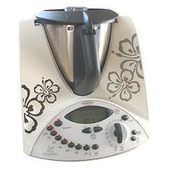 Aufkleber fuer Thermomix TM31 Hibiskus 2-farbig anthrazit & silber