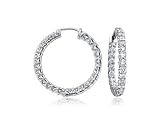 Inside Outside Diamond Hoop Earrings (18K White Gold)
