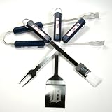 Motorhead Products MH5110 MLB 4-Piece BBQ Grilling Utensil Set, Tigers