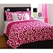 Girl Pink White Damask Love Twin Comforter Set (3pc) Girl Pink White Damask Love Twin Comforter Set (3pc)