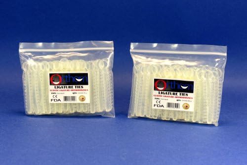 Dental Orthodontic Elastic Ties Rubber Bands Kit /2 Pack Clear Transparent 2080 Pieces ORTHOM USA