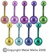 UNALLOYED SOLID GRADE 2 TITANIUM NAVEL RING ASSTBNATITA -14G 7/16