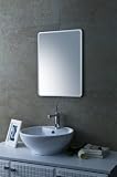 Argentcrystal YJ-30007F 27 Inch Rectangular Silver Wall Glass Mirror for Bedroom / Bathroom