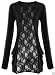 Fashion Victim, Ladies Long Sleeve Lace Back Boyfriend Cardigan, Shrug in Black, Size 4-6