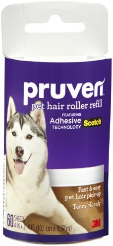 Pruven838P-RF-60 4-Inch by 31.4-Feet Pet Hair Roller Refill, 60-Sheet