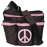 Diaper Dude Peace Diaper Bag – Brown/ Pink