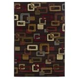 Lifestyles Mocha Frames Contemporary Rug Size: Round 7'10