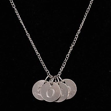 Fashion EOEO Drop Multicolor Alloy Pendant Necklace(1 Pc)(Golden,Silver) , Golden