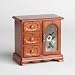 Dark Walnut Floral Stained Glass Jewelry Box