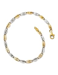 Leslies 14k Two-tone Polished Fancy Link Bracelet Length 7.25"