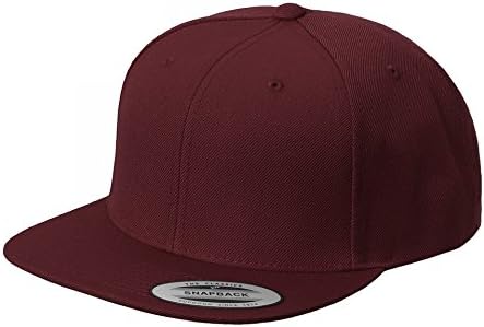 Premium Blend Solid Color Flat Visor 6 Eyelets Hip-hop Yupoong Snapback