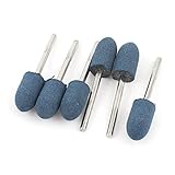 uxcell 研削マウントポイント ツール　砥石　ゴム砥石　 シャンク 研磨　10mm x 3mmゴム　メタル　ブルー　6本入り