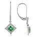 14k White Gold Emerald and Diamond Leverback Earrings