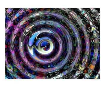Blue Blur Abstract Photographic Poster Print by Barbara A Kelley, 24x20