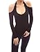 PattyBoutik Women's Halter Cut Out Shoulder Long Sleeve Top
