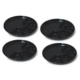 Swissmar Set of 4 Fondue Raclette Plates, Black by Swissmar