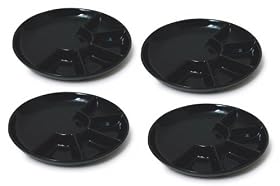 Swissmar Set of 4 Fondue/Raclette Plates, Black