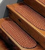 8"W X 28"L Braided Stair Tread-Camel