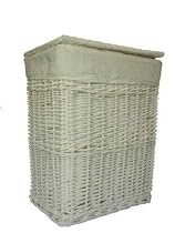 BRAND NEW RECT WHITE WICKER LINEN LAUNDRY BASKET MEDIUM