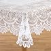 White Rose Lace Tablecloth 72 Inch Round