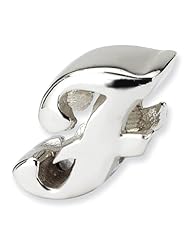 Sterling Silver Letter F Script Charm Bead Fits Pandora Chamilia Biagi Bracelet