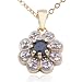 18k Yellow Gold Plated Sterling Silver Genuine Sapphire and Diamond Accent Necklace, 18"