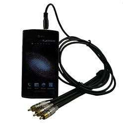 RND Power Solutions Extra Long 3.5mm to RCA Adapter Stereo TV-Out Cable for: Samsung Galaxy S (4G Captivate i897 and Vibrant T959) and Omnia 2(II) Smart phones