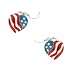 A Flag - Heart Shaped Red, White and Blue Fish Hook Earrings