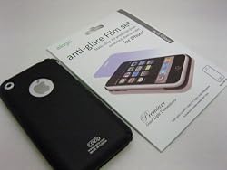 Apple iPhone Premium Anti-Glare (Smudge Free,Full Face Film)-and Polycarbonate Soft Case Black - Cozip Brand