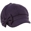 Ladies Winter Fall Ribbon Bow 6 Panel Newsboy Gatsby Cabbie Visor Cap Hat Navy