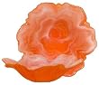 Colorful Art Glass Orange Hibiscus Bowl 8"D x 2.5"H Set of Two
