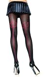 Devil Pitch Fork Back Seam Opaque Tights, One Size (8 to 14)