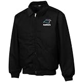 Reebok Carolina Panthers Black Saginaw Cotton Canvas Full Zip Jacket (Large)