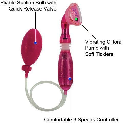 Vibrating Advanced Clitoral Pump Pink Suction Cup by FPMR