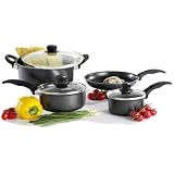 Proctor Silex 52012 Nonstick 7 Piece Cookware Set, Black