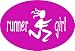 Pink Runner Girl Oval Magnet