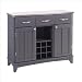 Home Styles Buffet of Buffets Stainless Steel Top Large Buffet Server in Gray Finish