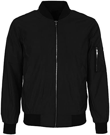KUNST Men's Premium Lightweight MA-1 Flight Jacket (US Medium (Asian X-Large), 003Black/Thin)
